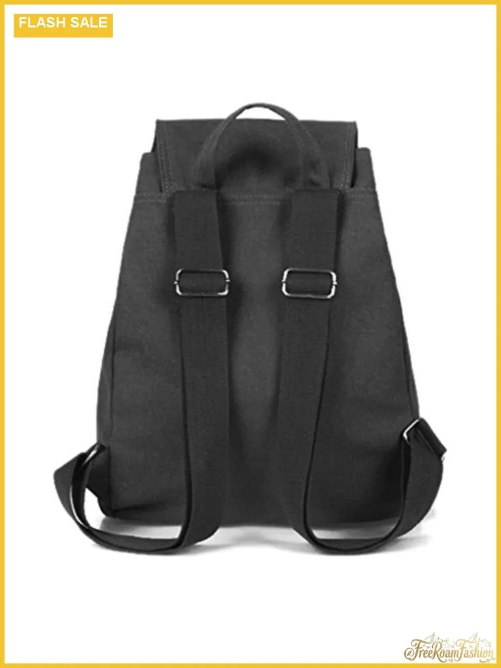 Canvas Backpack Purse for Women - Flap Drawstring Daypack with Multi-Pockets,